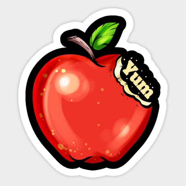 Apples Are Tasty - Yum Says The Vegetarian And Vegan Sticker by SinBle